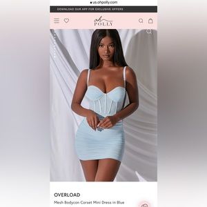 Oh Polly Mini dress in blue, US Size 6, brand new with tag